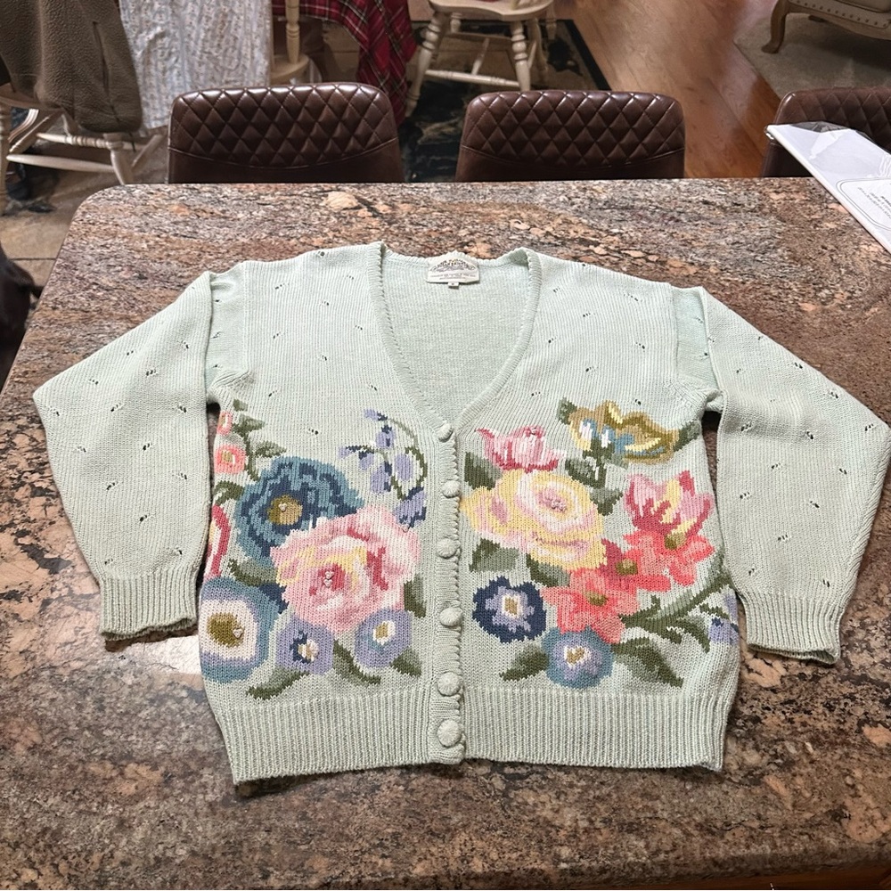 Vintage Susan Bristol Pastel Floral Cardigan - Picture 2 of 10